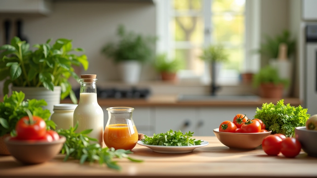 Prepared ingredients and measured portions laid out for party meal preparation