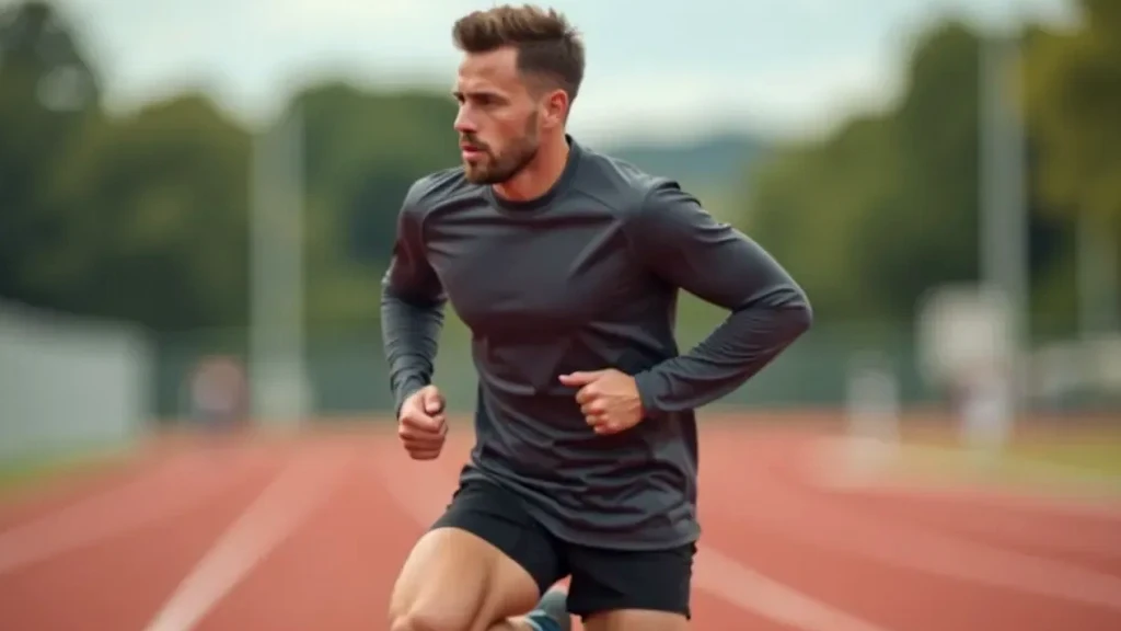 Man running while dressed in sportswear